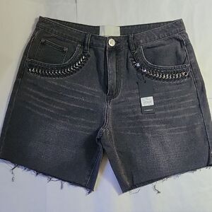 One Teaspoon Black Denim Shorts NWT